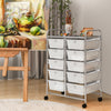 10-Drawer Storage Cart Home Organizer Storage Unit Trolley Utility Cart Clear