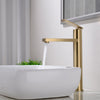 Brass Bathroom Basin Mixer Tap Sink Faucet Single Hole Deck Mounted Brushed Gold