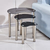 Nest Of 3 Nested Nesting Tables Side End Coffee Table Glass/Wood for Living Room