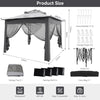 Pop Up Garden Gazebo 3m Heavy Duty Backyard Waterproof 2-Tier Party Tent Grey