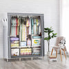 Canvas Wardrobe With Hanging Rail Shelving Fabric Clothes Storage Large Cupboard