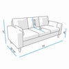 Panana Linen Fabric 2 & 3 Seater Sofa Couch with Wood Legs 3 Colours