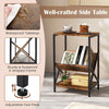 Record Holder Shelf 3-Tier Record Player Stand w/ V-Shaped Magazine Holder