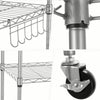 5-Tier Wire Shelving Unit Metal Storage Rack Kitchen Bathroom Shelf with Wheels