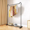 Black Metal Clothes Rail Rack Garment Stand Corner Open Wardrobe with Shelf