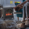 Electric Fireplace Heater Black Stove w/ LED Flame Effect Freestanding Black