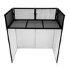DJ Disco Booth Stand Mixer Shelf Foldable Portable Screen Black & White Lycra