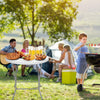 Round 80cm Folding Camping Dining Table Outdoor Garden Patio BBQ Drinks Serving
