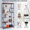 5 Tier Industrial Bookshelf Standing Storage Shelf Shelving Units Bookcase 180cm