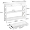 White Console Table with Drawer, 3 Tiers Slim Entryway Table for Living Room