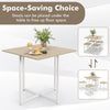 5-Piece Dining Table Set Metal Frame Kitchen Table and 4 Stools Space Saving