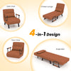 4-in-1 Convertible Sofa Bed Folding Single Sleep Chair w/Adjustable Backrest