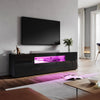 High Gloss Black TV Stand Cabinet Unit Shelves Storage RGB LED Cupboard 180cm