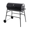 57cm Charcoal Grill BBQ with Thermometer, Stand Wheels& Cooker with Porcelain