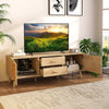 Boho Entertainment Center Media Console Table-Natural
