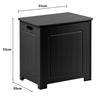 Black Wooded Laundry Storage Chest Bathroom Cabinet With Lid Laundry Basket New