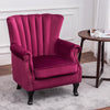 Occasional Oyster Wing Chair High Back Velvet Fabric Tub Armchair Fireside Room