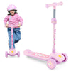 Folding Kids Scooter Child Balancing Toy Push Kick Scooter w/Lighted Wheels Pink