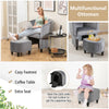 Upholstered Velvet Barrel Chair and Ottoman Set Modern Accent Armchair