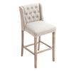 2x Kitchen Breakfast Bar Stool Button Back Linen Padded Counter Chair Barstools