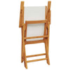 Folding Garden Chairs 8 pcs White Fabric and Solid Wood Y5F1