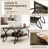 Modern Coffee Table 2-Tier Faux Marble Accent Table Snack End Table Living Room