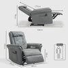 3D Kneading Massage Recliner Electric Reclining Chair with Footrest Remote Grey