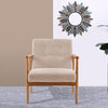 Modern Accent Chair Tufted Reading Armchair Upholstered Sofa W/Rubber Wood Frame