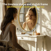 Gold Aluminum Frame Oval Vanity Mirror Wall Mounted Art Mirror for Bedroom Decor