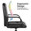 Home Office Chair Leather Computer Chair Adjustable Study Chair with Arms Black