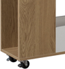 Kitchen Trolley 85cm Storage Cart 4 Tier Shelves Wheeled Oak White