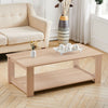 Rectangular Coffee Table Side End Table Wooden TV Stand with Storage Shelf Rack