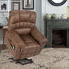 Oversize Electric Power Lift Riser Recliner Chair Massage Heat Armchair Brown PU