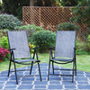 Patio Chairs Set of 2 Folding Outdoor Chairs Sling Dinning Adjustable Chair Grey