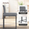 2Piece Bar Stools Counter Bar Stools with Back PU Leather Upholstered Bar Chair