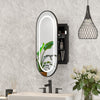 LED Bathroom Mirror Cabinet Oval with 3 Colour Dimmable Lights Memory Function