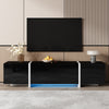 TV Stand 170 cm Black TV Unit Cabinet with Door Drawer Storage High Gloss Front