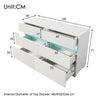 High Gloss Chest of Drawers 6 Drawer LED Sideboard Cabinet Bedroom Furniture