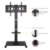 32-70" Height Adjustable Rolling Floor TV Stand Cart with Display Shelf