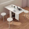 Drop Leaf Table Folding Dining Table With Mobile Wheels & Hidden Storage Shelf