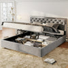 Hydraulic Ottoman Storage Bed 4ft6 Double Upholstered Bed Frame with Headboard