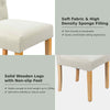 Dining Room Chairs Set of 2 Parson Accent Diner Chairs w/ Solid Wood Legs Beige