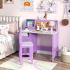 Kids Table and Chair Set Home Student Writing Desk w/ Cabinet