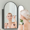 Arched Bathroom Mirror Cabinet Wall Mounted with Storage For Bathroom Black