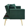 Sofa Bed 2 Seater Click Clack Sofa Settee Recliner Couch with Metal Legs, Green