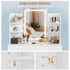 Gunji Dressing Table Modern Makeup Desk with LED Mirror Vanity Table White