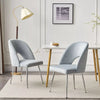 Dining Chair Thick Upholstered Kitchen Chair with Metal Legs Light Grey Set of 2