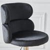 Set of 2 Black Velvet Bar Stools High Back Breakfast Kitchen Chair Bar Bistro