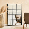 Rectangle Square Rustic Window Style Hanging Wall Mirror Hallway Home Decor