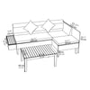 4 Seater Rattan Furniture Set Corner Sofa Acacia Wood Table Garden Patio Outdoor